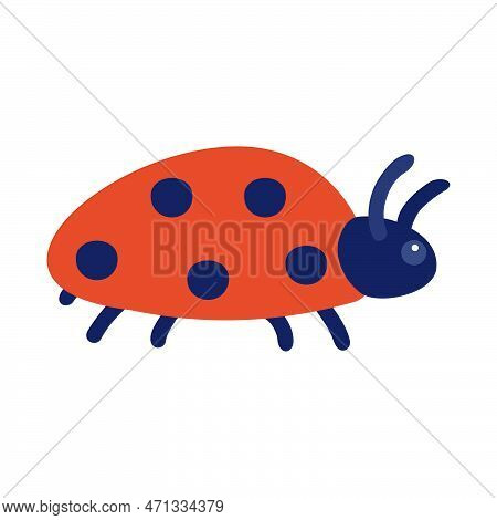Ladybug. Vector Illustration Of A Funny Bug In Cartoon Style. Isolated On A White Background.