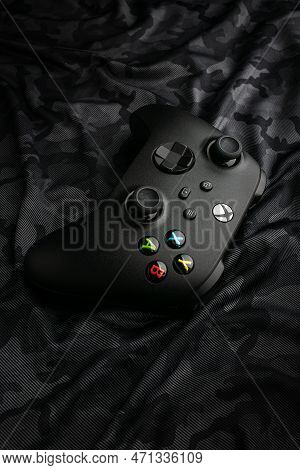 February 22, 2023, Odessa, Ukraine. A Black Xbox Wireless Controller. Compatible Xbox Series X|s, Xb