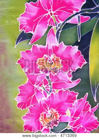 Orchidea rózsaszín batikolt