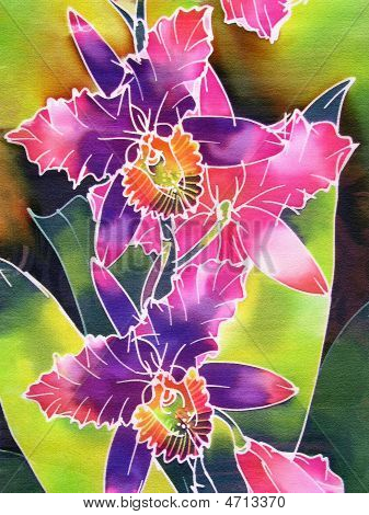 Orchidea lila batikolt