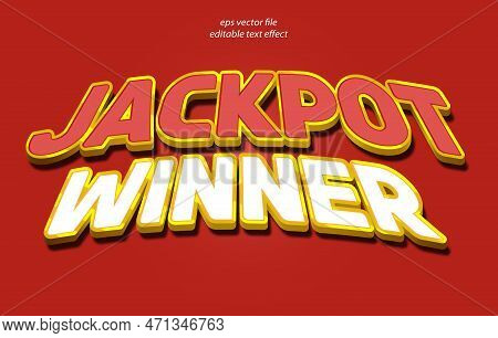 Jackport Winner 3d Editable Text Effect Template, Text Effect Style