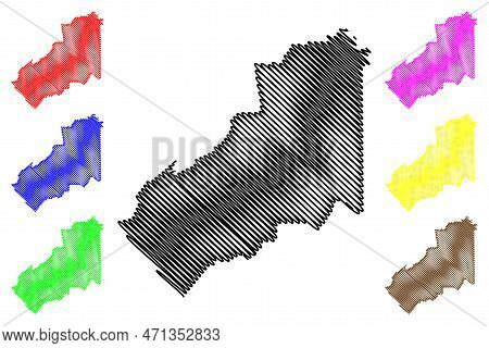 Delicias Municipality (free And Sovereign State Of Chihuahua, Mexico, United Mexican States) Map Vec