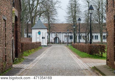 Kessel-lo, Flemish Brabant, Belgium - Feb 11 2023 - Historical Buildings And Green Surroundings Of T