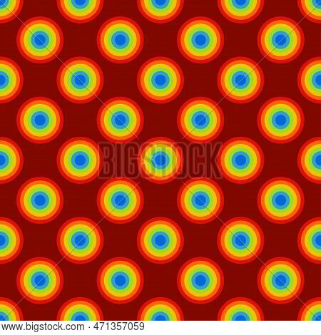 Seamless Atr Abstract Mosaic Rainbow Circles Pattern