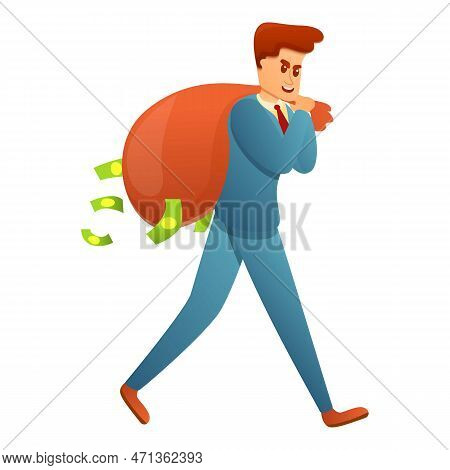 Stealing Money Icon. Cartoon Of Stealing Money Icon For Web Design Isolated On White Background