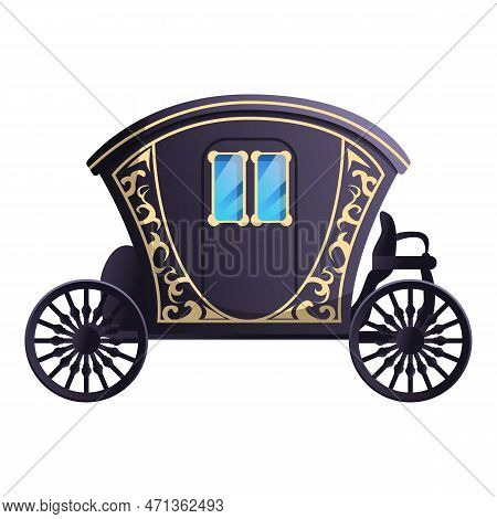 Fairytale Carriage Icon. Cartoon Of Fairytale Carriage Icon For Web Design Isolated On White Backgro