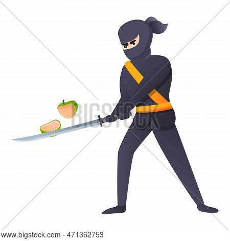 Japanese Assassin Icon. Cartoon Of Japanese Assassin Icon For Web Design Isolated On White Backgroun