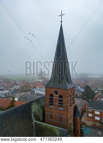 Rijkevorsel, Belgium, 23th Of February, 2023, Little Village Of Sint Jozef, On The Canal Dessel Scho