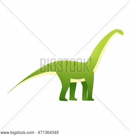 Brachiosaurus Icon. Cartoon Of Brachiosaurus Icon For Web Design Isolated On White Background