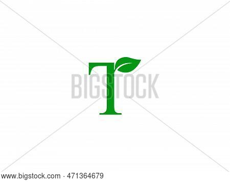 Letter T Green Nature Leaf Logo Design