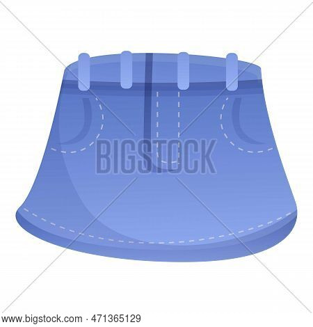 Jeans Short Skirt Icon. Cartoon Of Jeans Short Skirt Icon For Web Design Isolated On White Backgroun