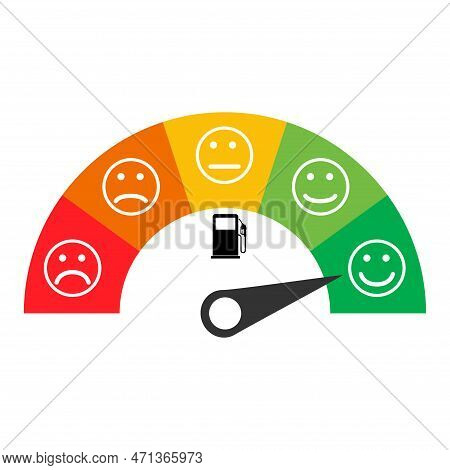 Fuel Car Indicator Icon, Gauge Petrol Automobile Meter Symbol, Control Sign Vector Illustration .