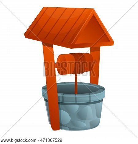 Artesian Water Well Icon. Cartoon Of Artesian Water Well Icon For Web Design Isolated On White Backg