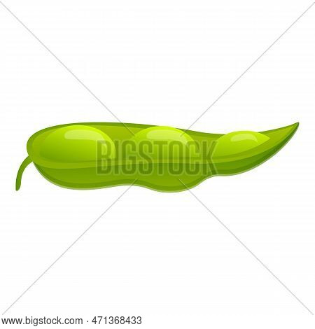 Raw Green Bean Icon. Cartoon Of Raw Green Bean Icon For Web Design Isolated On White Background