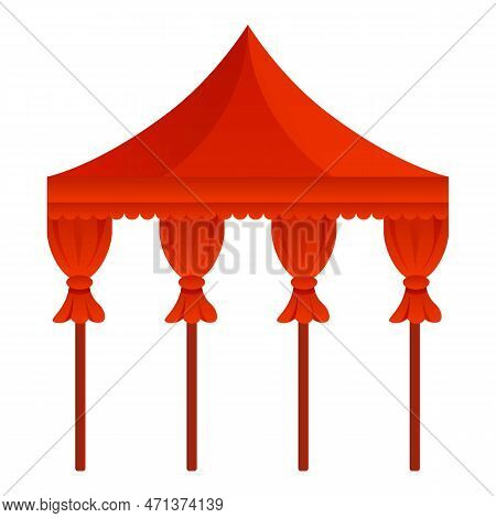 Red Wedding Gazebo Icon. Cartoon Of Red Wedding Gazebo Icon For Web Design Isolated On White Backgro