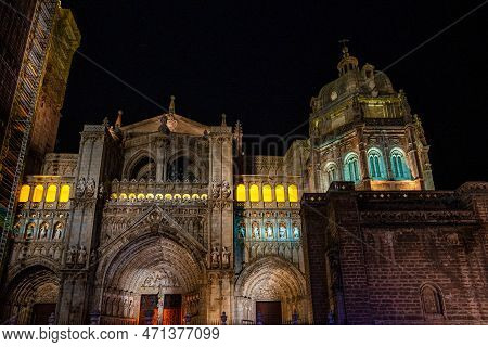 Toledo, Spain - Nov 30, 2022: The Primate Cathedral Of Saint Mary Of Toledo, Catedral Primada Santa 