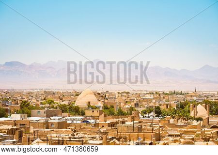Top View Of The Ancient City Of Maybod. Iran. Property Of Ancient Persia.