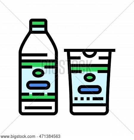 Ayran Milk Product Dairy Color Icon Vector Illustration
