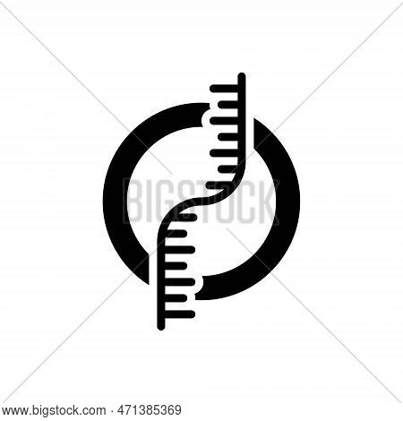 Black Solid Icon For Dna Gene Chromosome Heredity Genetic-code Helix Genetic Ribonucleic-acid Rna