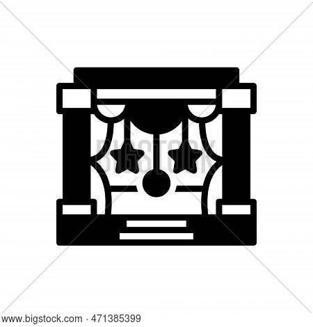 Black Solid Icon For Theatre Playhouse Hall Scene Dancing-hall Dramaturgy Stage Movie Auditorium Amp