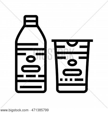 Ayran Milk Product Dairy Line Icon Vector Illustration