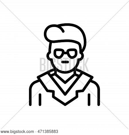 Black Line Icon For Elvis Man Person Modern Young Dancer Smat Cool