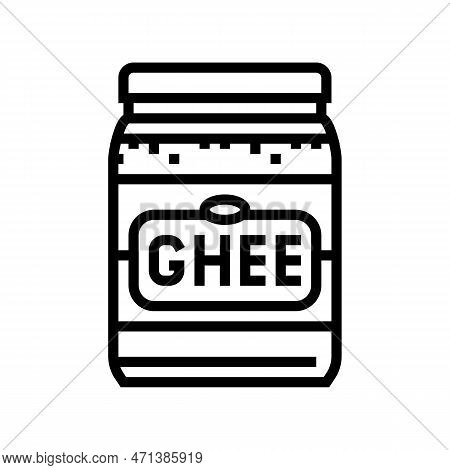 Ghee Milk Product Dairy Line Icon Vector Illustration