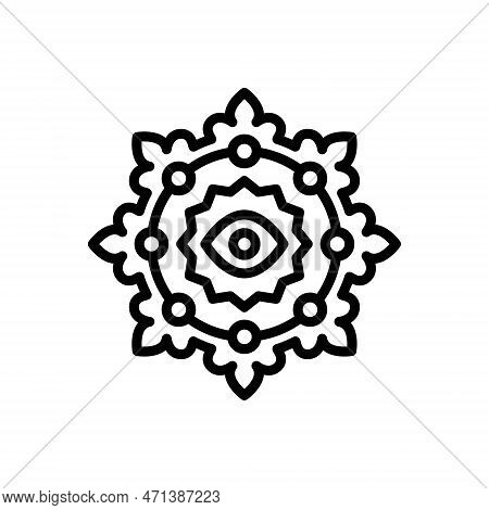 Black Line Icon For Divine Providence Holy Solemn Supernal Angelic Ambrosia Floral Design