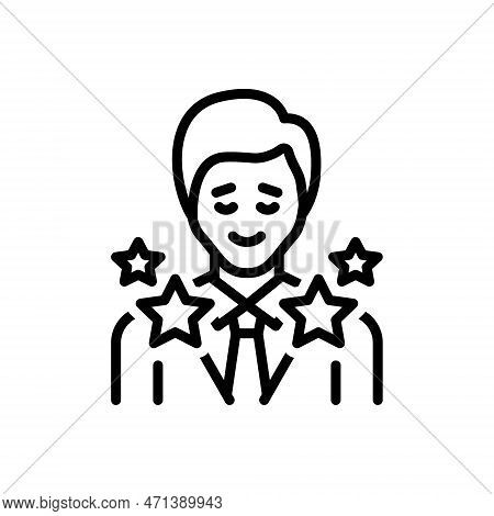 Black Line Icon For Experience Appreciation Testimonials Grateful Beholden Review Evaluation Satisfa