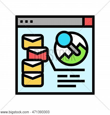 Track Email Campaigns Marketing Color Icon Vector Illustration