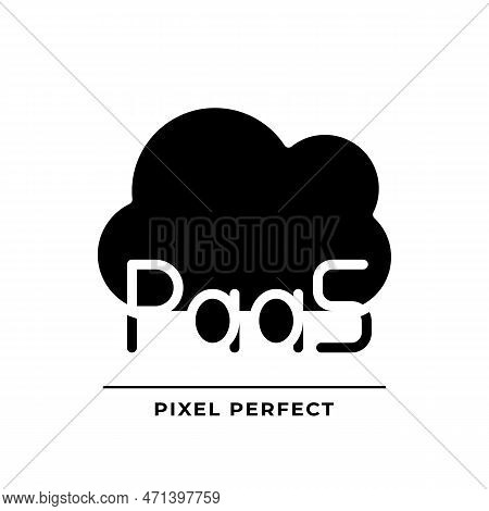 Paas Cloud Computing Black Glyph Icon. Online Data Center As Platform. Information Storage Technolog
