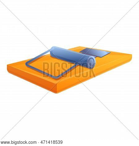 Wood Mouse Trap Icon. Cartoon Of Wood Mouse Trap Icon For Web Design Isolated On White Background
