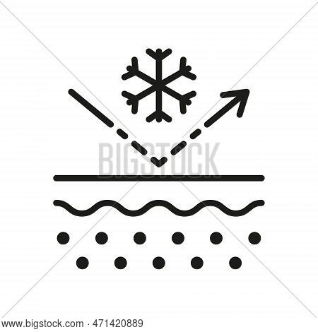 Effect Of Skin Cold Glyph Pictogram. Barrier From Cooling Concept Icon. Snowflake On Skin Layer. Pro