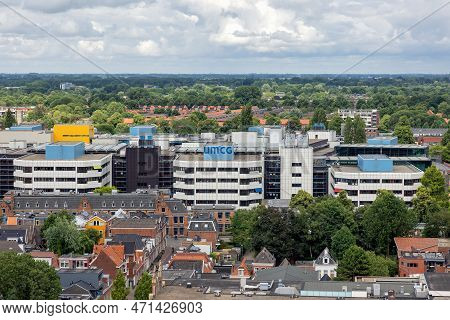 Skyline With Aerial View Rooftops And University Hospital - Umcg, University Medical Center Groninge