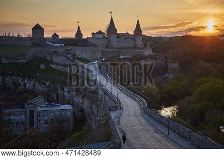 Old Castle Medieval Castle Town Of Kamenetz-podolsk, Ukraine Is One Of The Historical Monuments. Tri