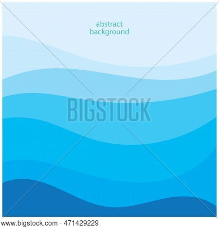Blue Wave Vector Abstract Background Flat Design Stock Illustration