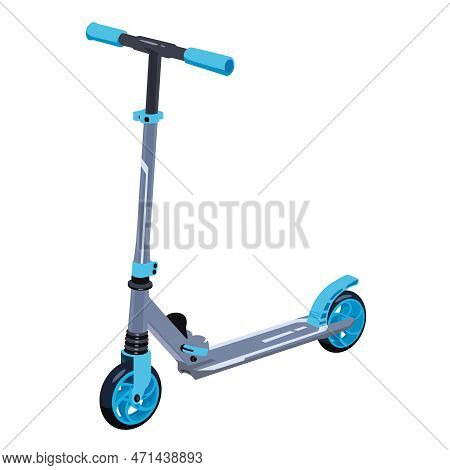 Children's Scooter In Gray.toy For Children.scooter Isolated On White Background.children's Scooter 