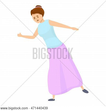 Girl Autostop Icon. Cartoon Of Girl Autostop Icon For Web Design Isolated On White Background