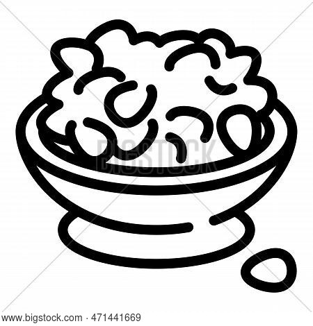 Peanut Bowl Icon. Outline Peanut Bowl Icon For Web Design Isolated On White Background