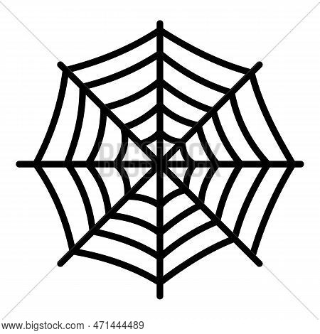 Round Spider Web Icon. Outline Round Spider Web Icon For Web Design Isolated On White Background