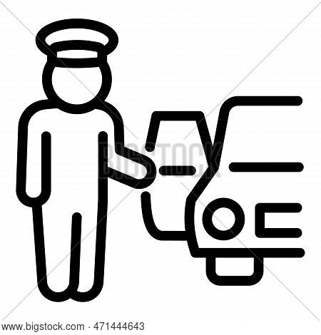 Hotel Valet Icon. Outline Hotel Valet Icon For Web Design Isolated On White Background