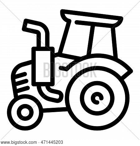 Old Tractor Icon. Outline Old Tractor Icon For Web Design Isolated On White Background