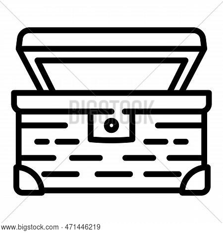 Open Dower Chest Icon. Outline Open Dower Chest Icon For Web Design Isolated On White Background