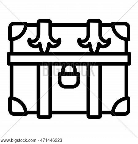 Old Dower Chest Icon. Outline Old Dower Chest Icon For Web Design Isolated On White Background