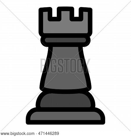 Black Rook Icon. Outline Black Rook Icon For Web Design Isolated On White Background
