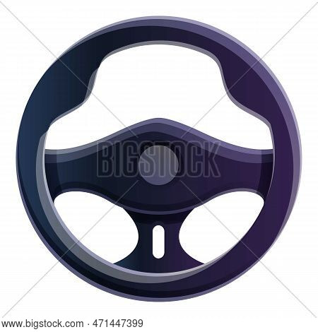 Racing Steering Wheel Icon. Cartoon Of Racing Steering Wheel Icon For Web Design Isolated On White B