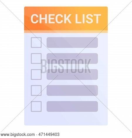 Check List Icon. Cartoon Of Check List Icon For Web Design Isolated On White Background