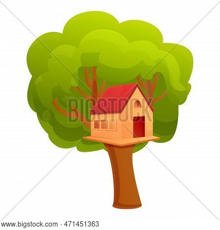 Treehouse Icon. Cartoon Of Treehouse Icon For Web Design Isolated On White Background