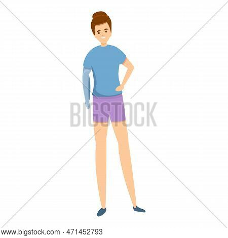 Woman With Hand Prothesis Icon. Cartoon Of Woman With Hand Prothesis Icon For Web Design Isolated On