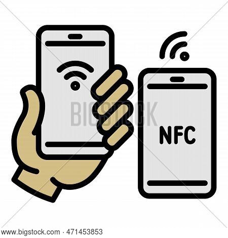 Nfc Shop Payment Icon. Outline Nfc Shop Payment Icon For Web Design Isolated On White Background
